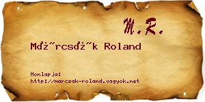 Márcsák Roland névjegykártya